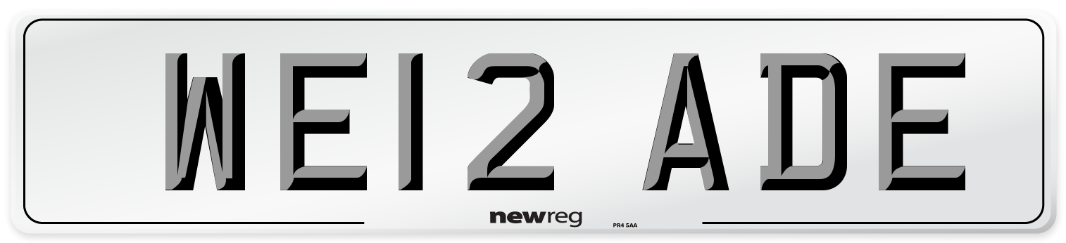 WE12 ADE Number Plate from New Reg
